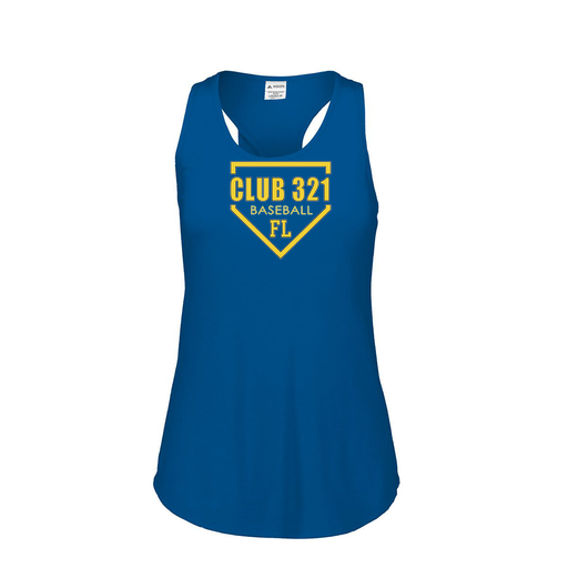[FT0TUBRY-FAS-LOGO2] Ladies Tri Blend Tank Top (Female Adult S, Royal, Logo 2)