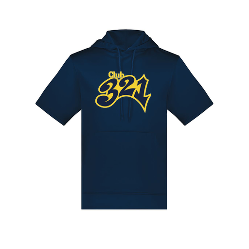 [6871.065.S-LOGO1] Men's Dri Fit Short Sleeve Hoodie (Adult S, Navy, Logo 1)