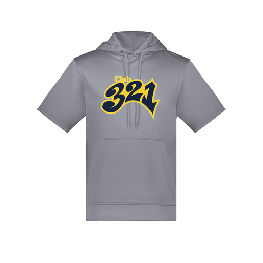 [6871.059.S-LOGO1] Men's Dri Fit Short Sleeve Hoodie (Adult S, Gray, Logo 1)