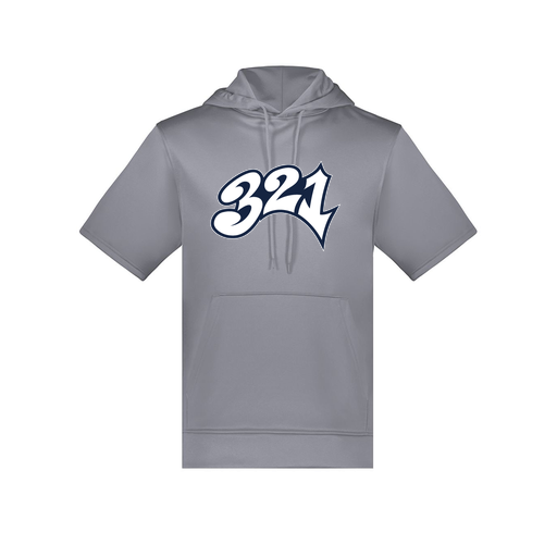 [6871.059.S-LOGO3] Men's Dri Fit Short Sleeve Hoodie (Adult S, Gray, Logo 3)