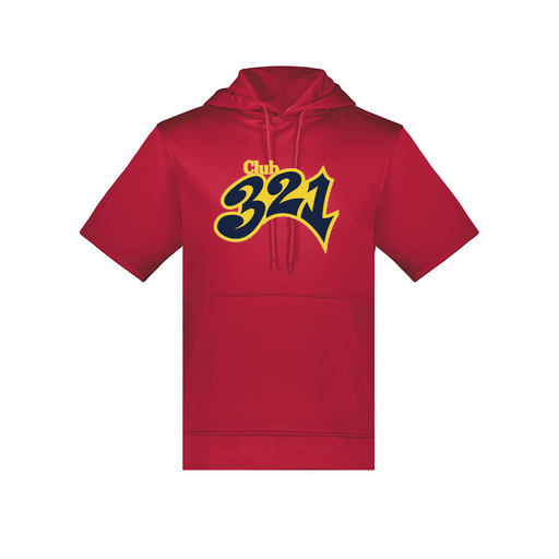 [6871.083.S-LOGO1] Men's Dri Fit Short Sleeve Hoodie (Adult S, Red, Logo 1)