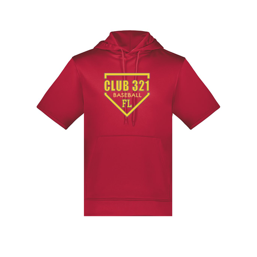 [6871.083.S-LOGO2] Men's Dri Fit Short Sleeve Hoodie (Adult S, Red, Logo 2)