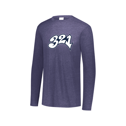 [FTLCUBNV-AXS-LOGO3] Decker Men's Tri-Blend T-Shirt - Long Sleeve (Adult XS, Navy, Logo 3)