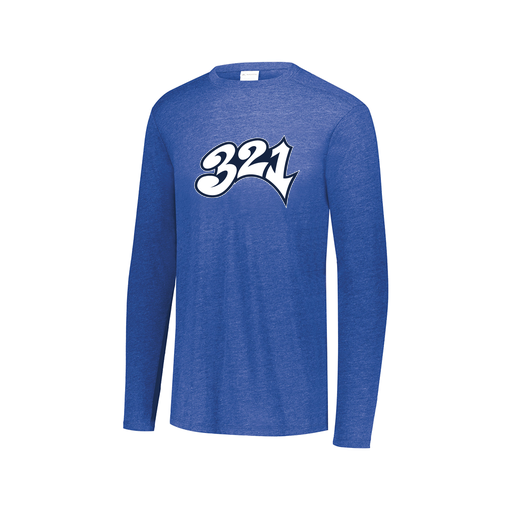 [FTLCUBRY-AXS-LOGO3] Decker Men's Tri-Blend T-Shirt - Long Sleeve (Adult XS, Royal, Logo 3)