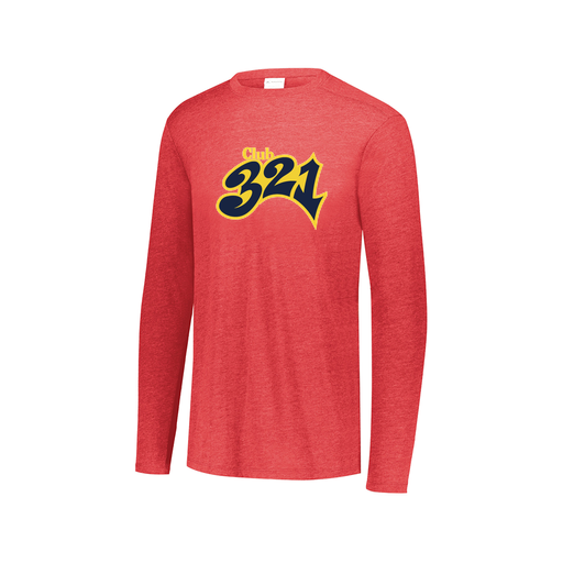[FTLCUBRD-AXS-LOGO1] Decker Men's Tri-Blend T-Shirt - Long Sleeve (Adult XS, Red, Logo 1)