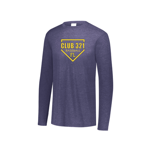 [FTLCUBNV-YS-LOGO2] Decker Youth Tri-Blend T-Shirt - Long Sleeve (Youth S, Navy, Logo 2)