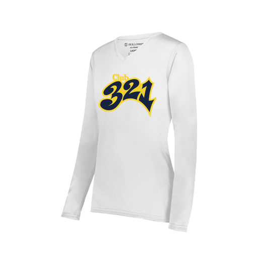 [222824.005.S-LOGO1] Ladies LS Smooth Sport Shirt (Female Adult S, White, Logo 1)