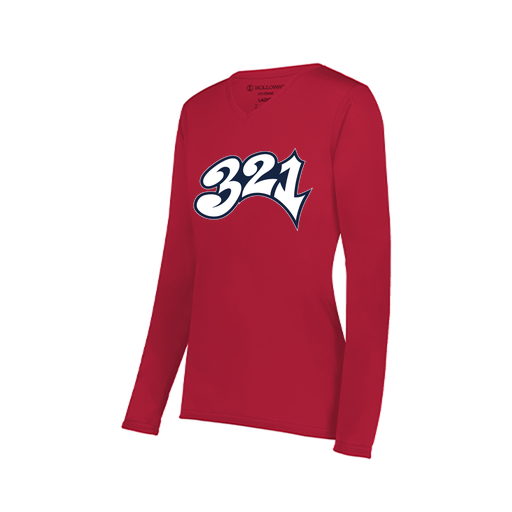 [222824.083.S-LOGO3] Ladies LS Smooth Sport Shirt (Female Adult S, Red, Logo 3)