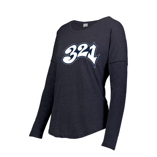 [FTLCUBNV-FAXS-LOGO3] Decker Women's Tri-Blend T-Shirt - Long Sleeve (Female Adult XS, Navy, Logo 3)