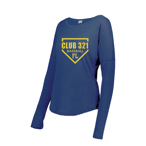 [FTLCUBRY-FAXS-LOGO2] Decker Women's Tri-Blend T-Shirt - Long Sleeve (Female Adult XS, Royal, Logo 2)