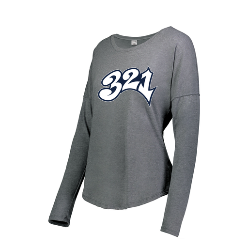 [FTLCUBGY-FAXS-LOGO3] Decker Women's Tri-Blend T-Shirt - Long Sleeve (Female Adult XS, Gray, Logo 3)